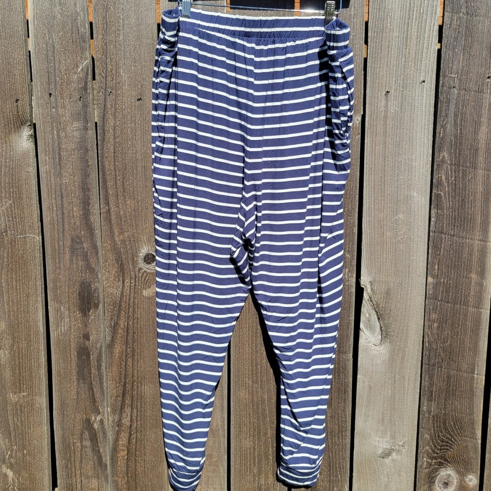 Old Navy Sunday Sleep Slouchy Pajama Pants Navy White Stripe XL Loungewear Comfy